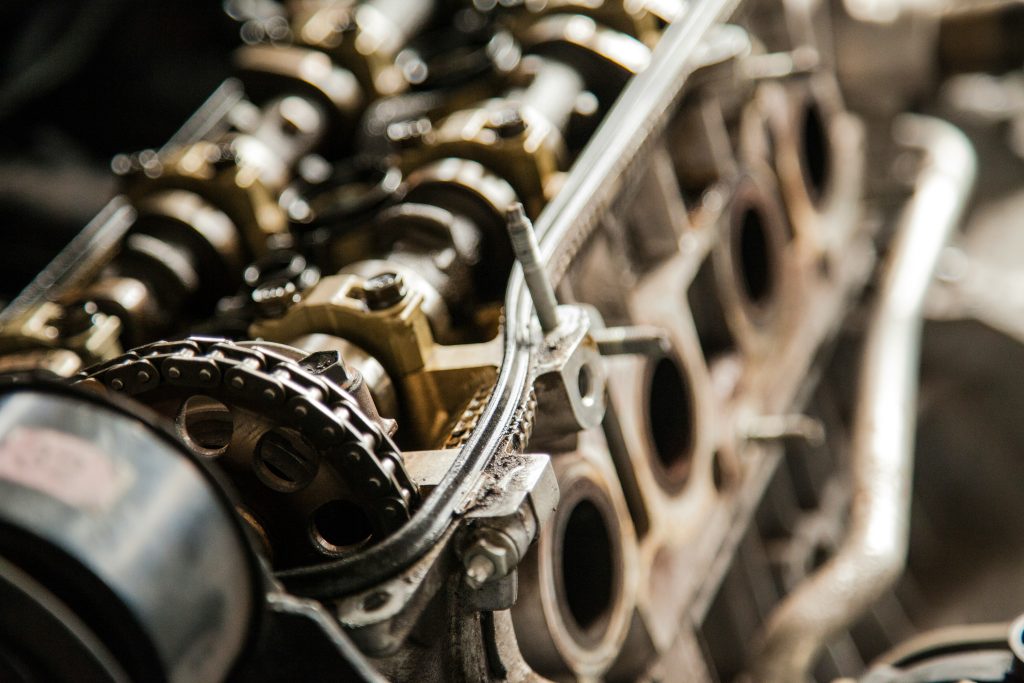 Car engine timing chain and camshaft. 7 Force Garage engine repair and servicing in Sheffield.