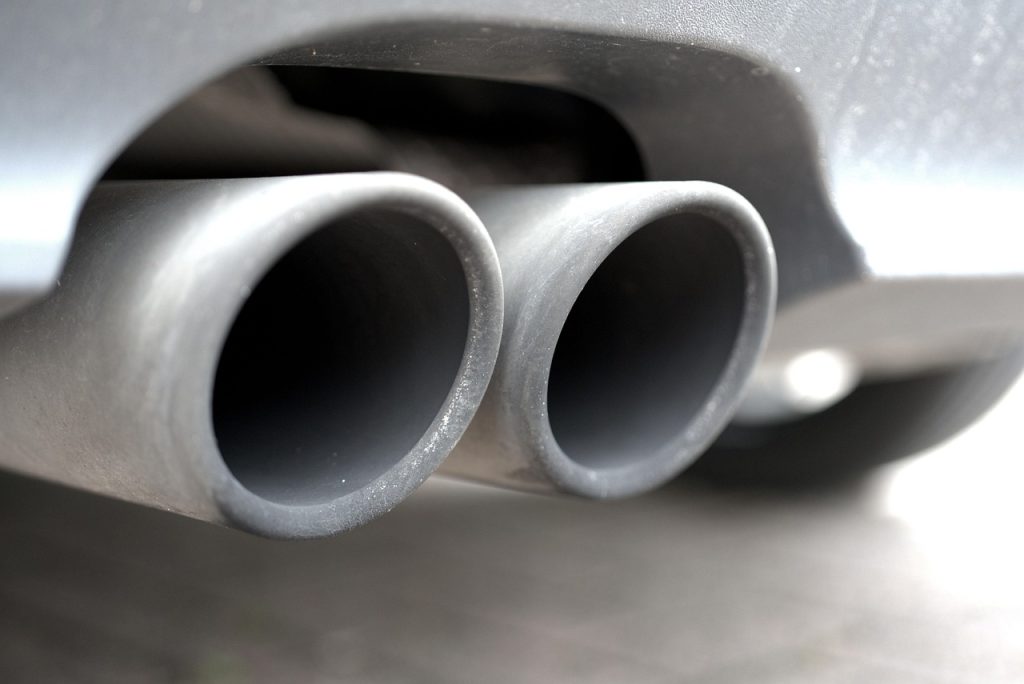 2 grey car exhaust pipes inside 7 Force Garage Sheffield