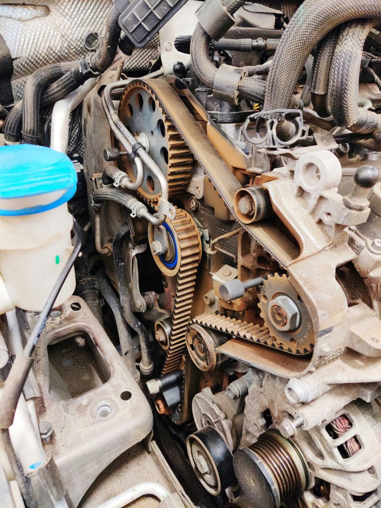 a car engine timing belt inside 7 Force Garage Sheffield
